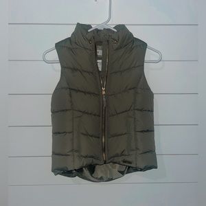 army green vest w/ gold zipper